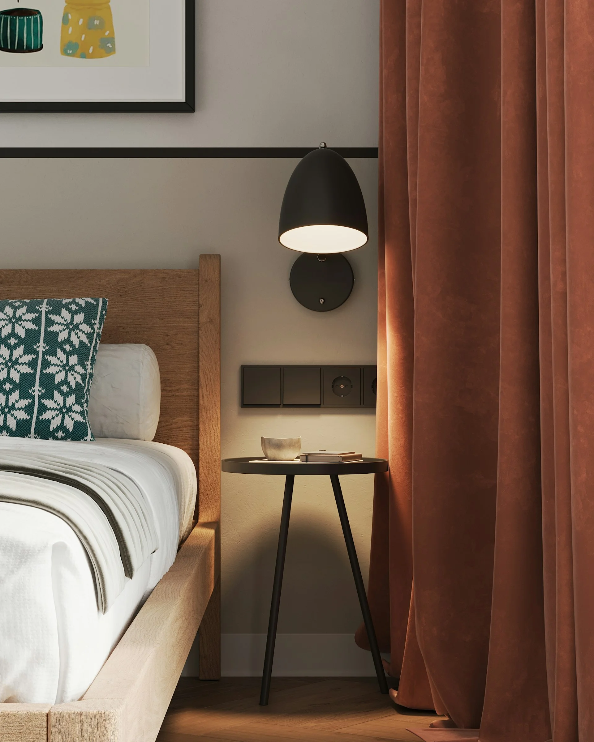 decorar una habitación matrimonial, colores tierra en tendencia