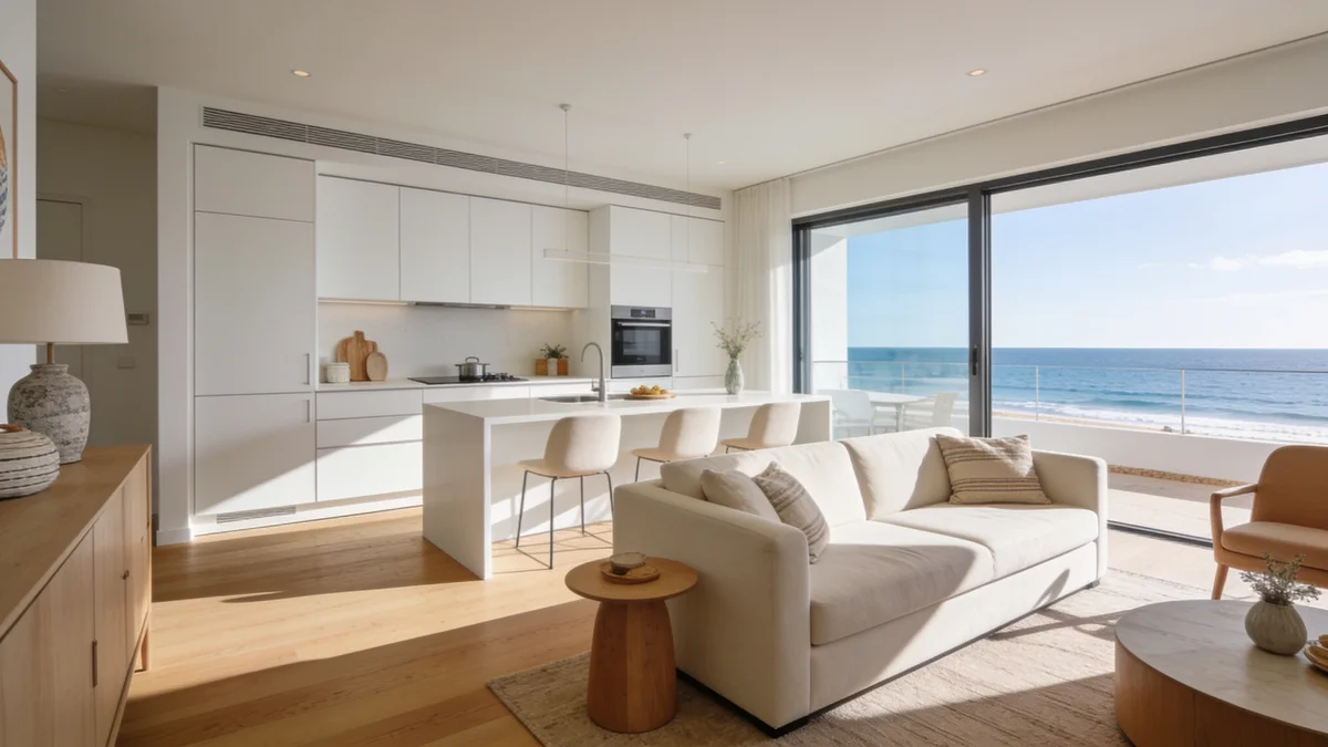 Cocina y salón reformados en una vivienda de Los Alcázares, Mar Menor