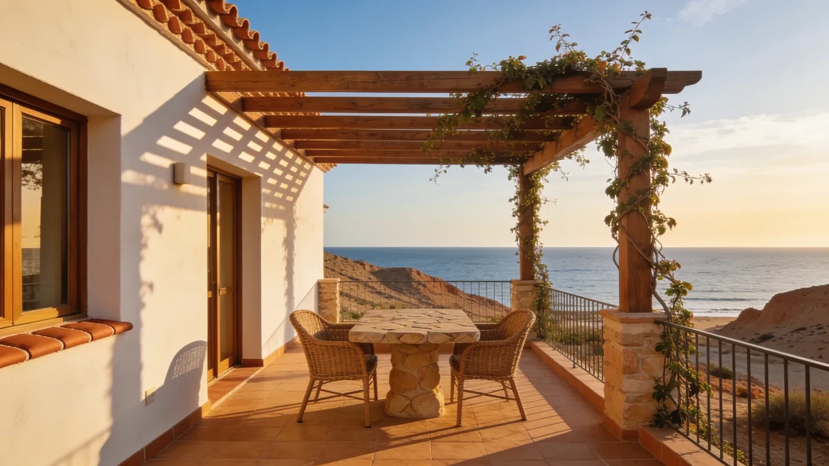 Terraza reformada con vistas al mar en una vivienda de Mazarrón